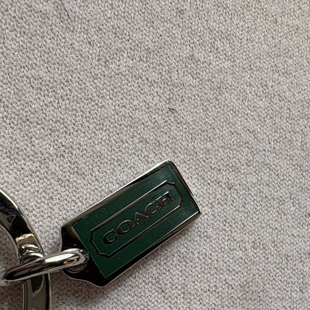 Coach Silver and Green enamel Heart Keychain - Picture 6 of 7